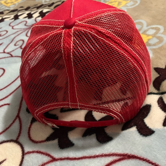 True Religion PLMH0154 Men's Red Mesh Trucker Buddha Snap Back Cap One Size - Picture 3 of 7